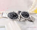 Replica Cartier Baignoire Lovers Watch Stainless steel Black Face